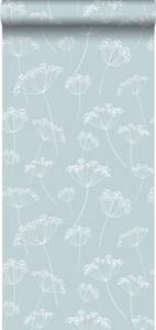 Tapete Blumenmuster 7306 Blau - Naturfaser - Textil - 53 x 1005 x 1005 cm