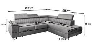 Ecksofa NOLA L-S Schwarz - Ecke davorstehend links