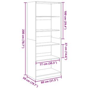 Kleiderschrank 298537-7 Eiche Sonoma Dekor - Breite: 80 cm