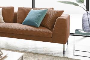 Sofa ARIAN Cord Metallkufe chrom Braun - Breite: 230 cm