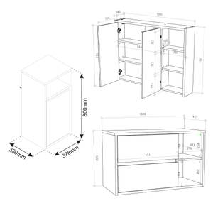 Mobilier de salle de bains Viola Anthracite - Chêne