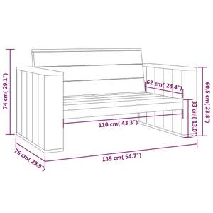 Gartenbank 3011386 Grün - Holzwerkstoff - Holzart/Dekor - 139 x 74 x 76 cm