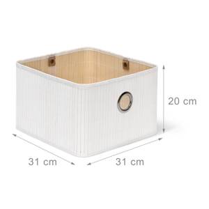 3x Corbeilles Panier de rangement bambou Argenté - Blanc