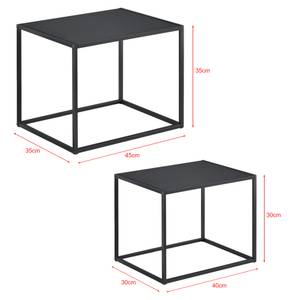 Beistelltisch Archsum 2er Set Schwarz - Metall - 45 x 35 x 35 cm