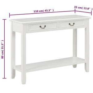 Console 297705 Blanc - Métal - Bois/Imitation - 35 x 80 x 110 cm