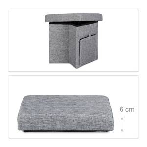 Tabouret de rangement pliant en lin Gris