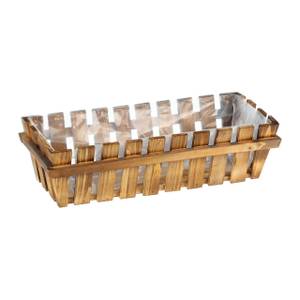 Blumenkasten Holzzaun 3er Set Braun - Holzwerkstoff - Kunststoff - 45 x 12 x 20 cm