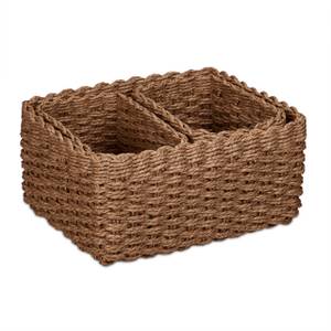 Lot de 3 paniers de rangement Marron - Métal - Papier - 28 x 14 x 22 cm