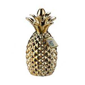 Spardose Ananas gold Gold - Keramik - Kunststoff - 11 x 24 x 11 cm