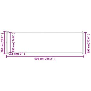 Seitenmarkise 3016425-2 Cremeweiß - 600 x 200 cm