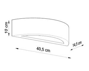 Wandleuchte KERAMIKLEUCHTE Weiß - Metall - 38 x 9 x 15 cm