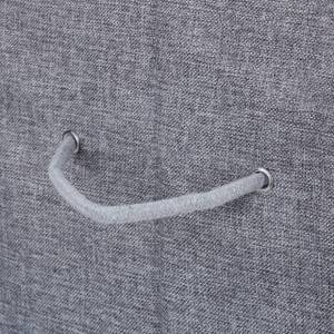 Corbeille à linge fermeture scratch Marron - Gris - Bambou - Textile - 40 x 60 x 30 cm