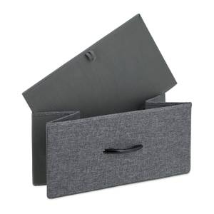 Commode 10 tiroirs gris foncé Noir - Marron - Gris - Bois manufacturé - Métal - Textile - 86 x 120 x 30 cm