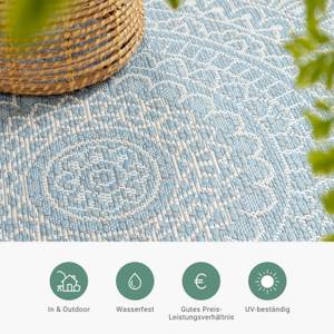 In- & Outdoor Teppich R Summer Azteca Hellblau - 100 x 100 cm