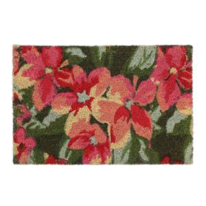 Kokos Fußmatte Blüten Grün - Pink - Rot - Naturfaser - Kunststoff - 60 x 2 x 40 cm