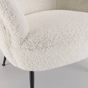 Fauteuil cosy tissu bouclette blanc Blanc - Textile - 70 x 69 x 75 cm