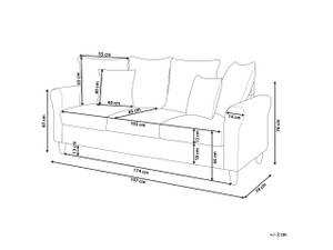 3-Sitzer Sofa BORNHOLM Schwarz - Rot