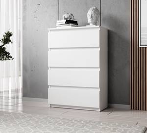 FURNIX commode Arenal avec 4 tiroirs Blanc - Bois manufacturé - 70 x 99 x 37 cm
