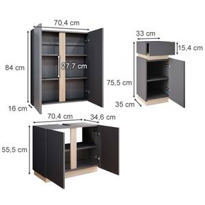 Badmöbel Set Gloria 40893 Braun - Grau - Holzwerkstoff - 70 x 55 x 34 cm