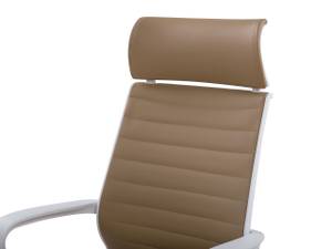 Chaise de bureau LEADER Marron - Blanc - Textile