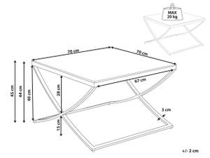 Table basse RINGGOLD Doré - Métal - 70 x 45 x 70 cm