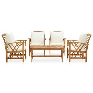 Garten-Lounge-Set (5-teilig) 3004236-4 Braun - Weiß