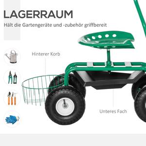 Gartenwagen 845-029GN Grün - Metall - 45 x 59 x 81 cm