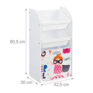 Étagère étroite pour enfants Noir - Rose foncé - Blanc - Bois manufacturé - Matière plastique - 43 x 81 x 30 cm