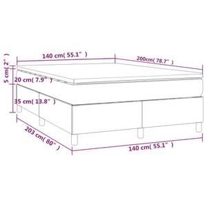 Boxspringbett 3017513-4 Pink - 203 x 35 cm