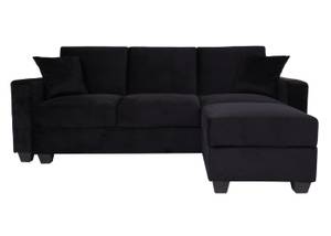 Sofa H47 mit Ottomane Schwarz