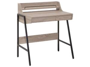 Schreibtisch BROXTON Schwarz - Braun - Holzwerkstoff - 77 x 89 x 46 cm