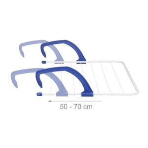 2x séchoirs suspendus Bleu - Blanc - Métal - Matière plastique - 64 x 18 x 70 cm