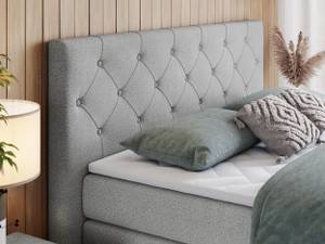 Boxspringbett KING VELEN Platingrau - Breite: 160 cm - H4 - Textil