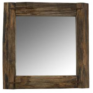 Miroir carré en bois recyclé rustique Ca Bois massif - 34 x 34 x 4 cm