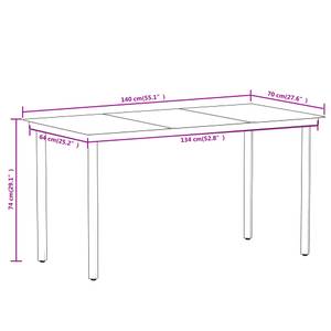 Garten-Essgruppe (5-teilig) 3013389-1 Schwarz - Metall - 70 x 74 x 140 cm