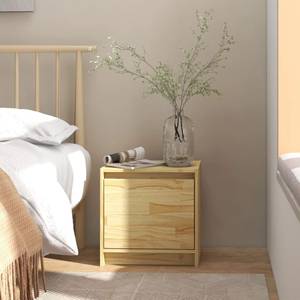 Nachttisch DE738 Beige - Massivholz - 40 x 40 x 31 cm