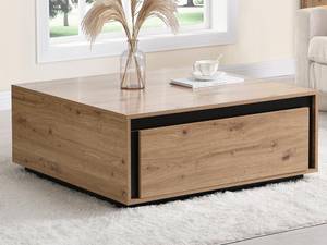 Table basse NALAMANE Beige - Bois manufacturé - 90 x 38 x 90 cm