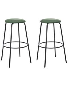 Tabouret de bar MORTON Noir - Vert émeraude - Vert