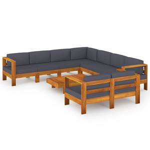 Garten-Lounge-Set (9-teilig) 3006534-10 Grau - Massivholz - Holzart/Dekor - 60 x 25 x 100 cm