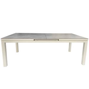 Table de jardin à rallonge Conte Blanc - Céramique - 160 x 76 x 90 cm