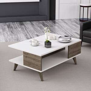 Table basse Grenaa rectangulaire Blanc - Bois manufacturé - 90 x 39 x 60 cm