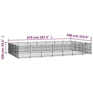 Hundezwinger 3124629 388 x 100 x 679 cm