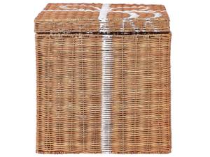 Aufbewahrungsbox CADEAU 3-tlg Braun - Weiß - Rattan - 24 x 24 x 24 cm