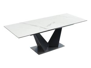 Ausziehbarer Tisch OLETIA Weiß - Stein - 90 x 76 x 220 cm