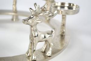 Adventskranz DEER4LGHT L Silber - Metall - 40 x 15 x 40 cm