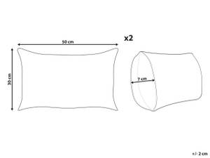 Kissen 2er Set GAZANIA Grau - Weiß - 30 x 7 x 50 cm - Anzahl Teile im Set: 2