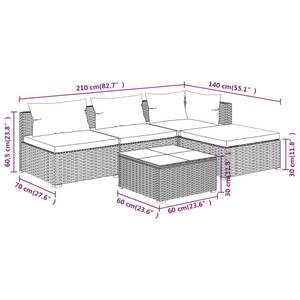 Garten-Lounge-Set (5-teilig) 3013632-1 Braun - Grün