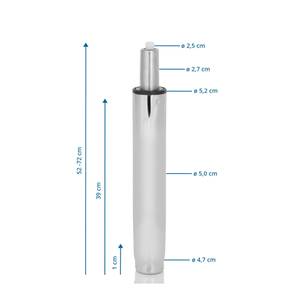 Gasfeder GF-XXL Silber - Metall - 6 x 52 x 6 cm