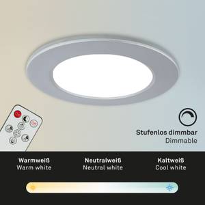 CCT LED Einbauleuchten-Set,chrom-matt Silber