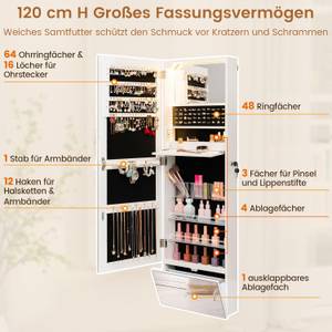 Schmuckschrank VH33414IT Weiß - Holzwerkstoff - 11 x 120 x 37 cm